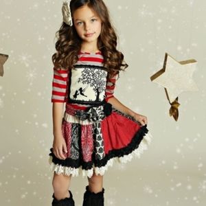 Mustard Pie applique top, skirt & belt